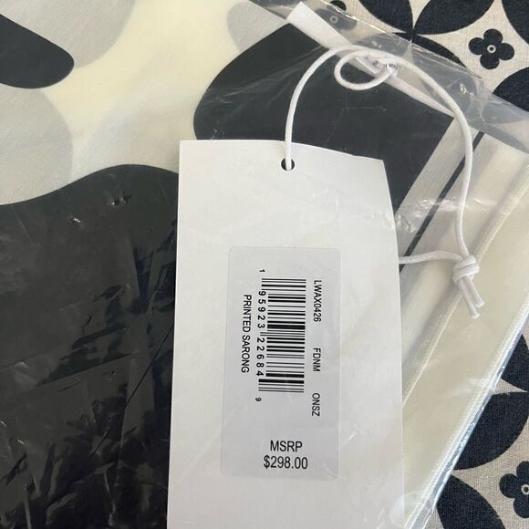 FRAME Womens Printed Sarong Silk Blend Fadednoirmulti Scarf - Picture 5 of 11